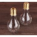 Haonai 400ml Beverage drinking use light bulb bottle/glass juice bottle with screw cap